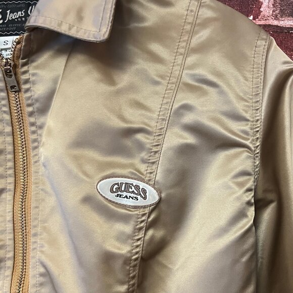 Vintage GUESS JEANS USA Gold Satin Bomber Jacket - Made in Canada - Size S - Picture 4 of 11